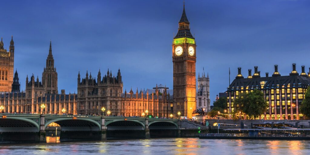 Big Ben and House of Parliament, London, UK, in the dusk evening
