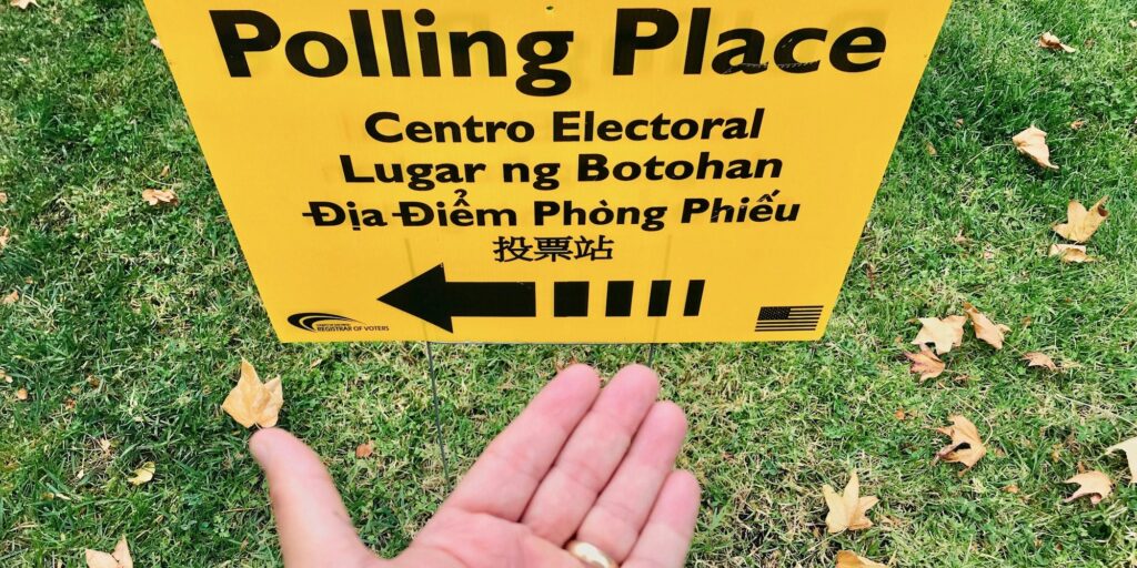Finding the polling place to be able to vote in the election for our government.