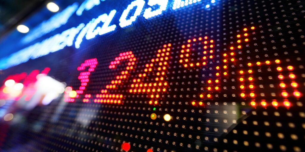 Stock market price display