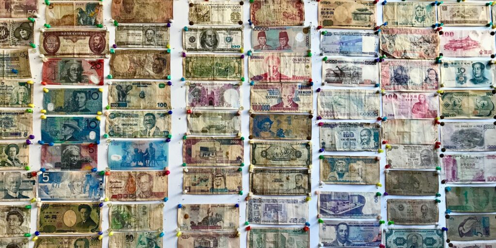 Wall of money from all over the world. Collection Tonythetigersson Tony Andrews Photography