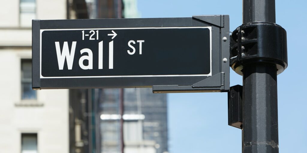 Wall Street sign near Stock Exchange, New York