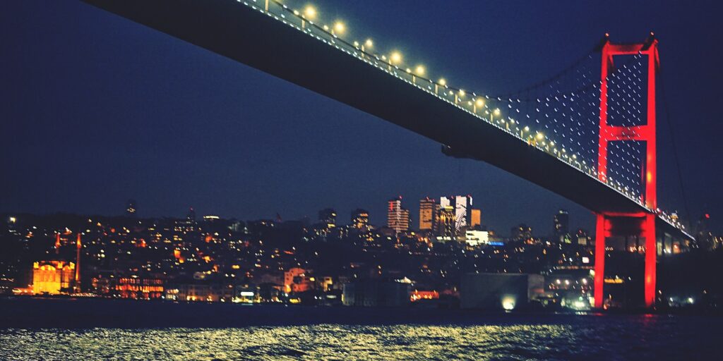 A bridge connecting Europe and Asia in Istanbul