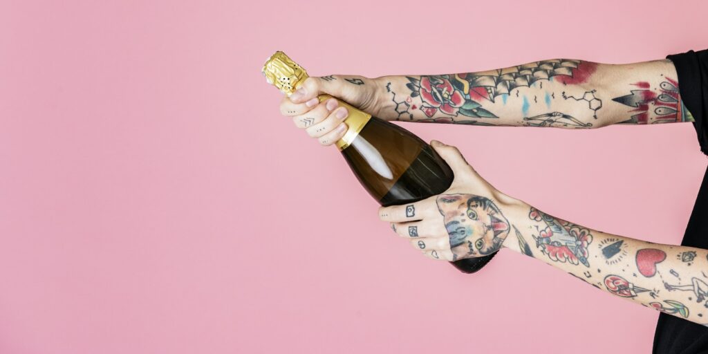 Popping a champagne