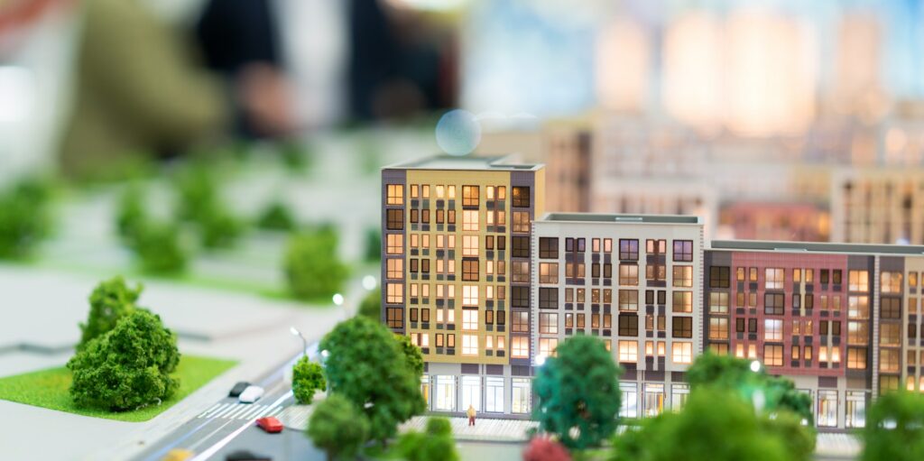 Miniature buildings, real estate