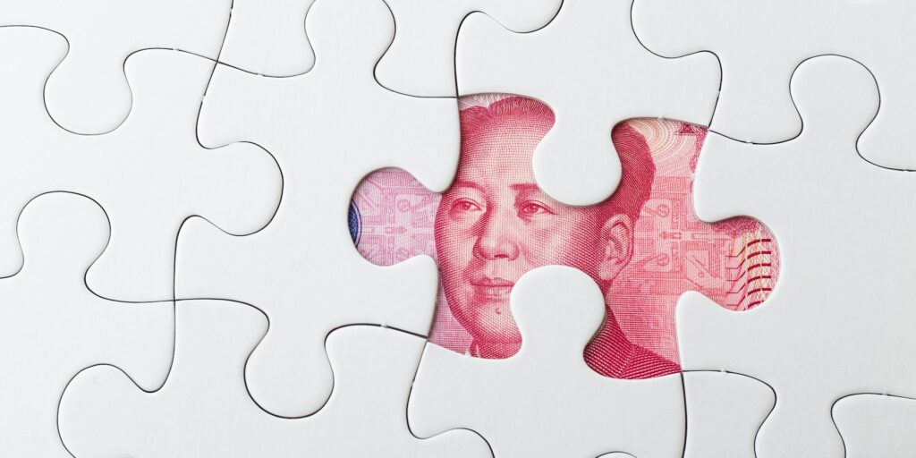 Missing puzzle piece with Chinese yuan