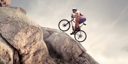 klimmende fietser