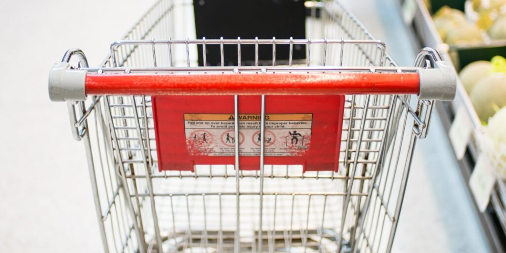 shopping cart in supermarket