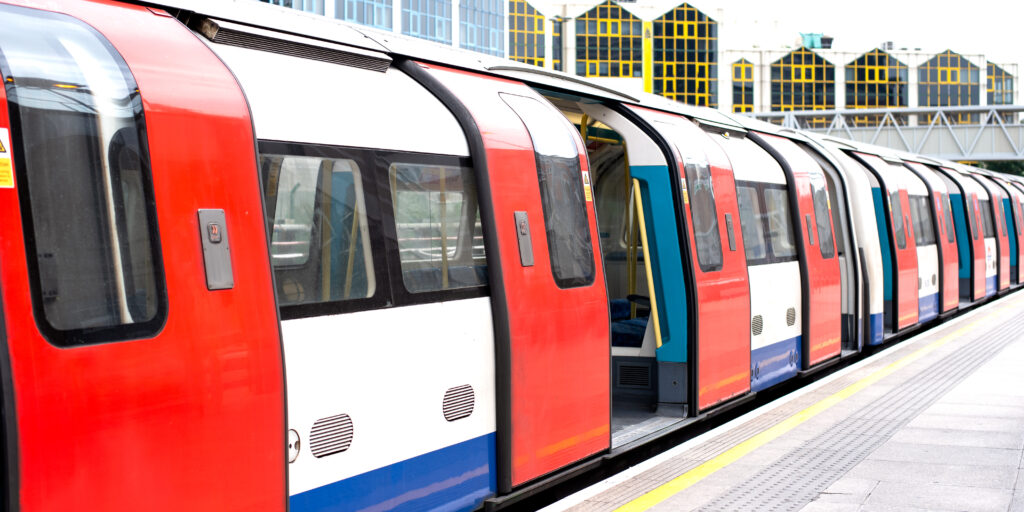 London underground tube train station