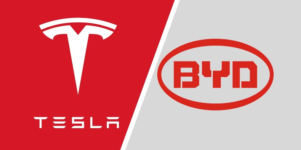 Beursduel Tesla BYD