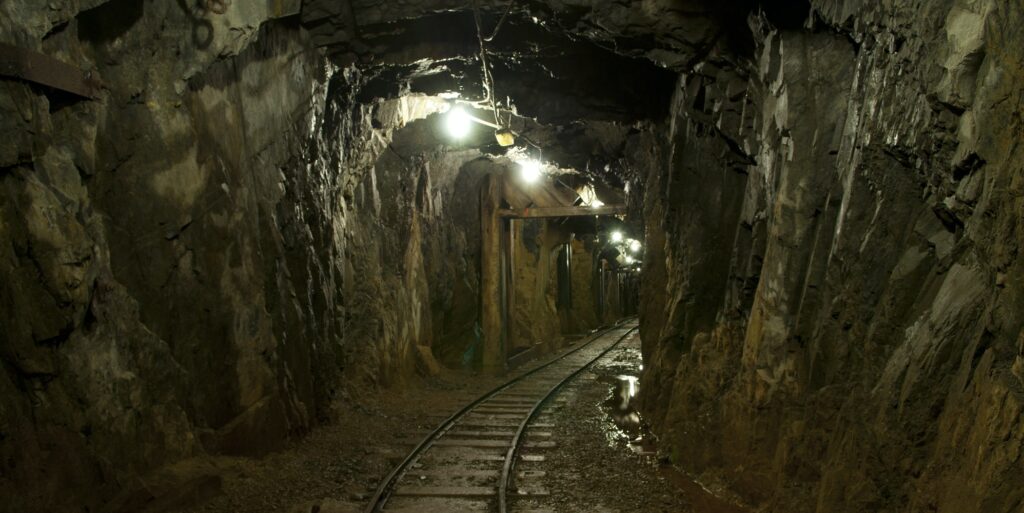 underground tunnel in a copper mine