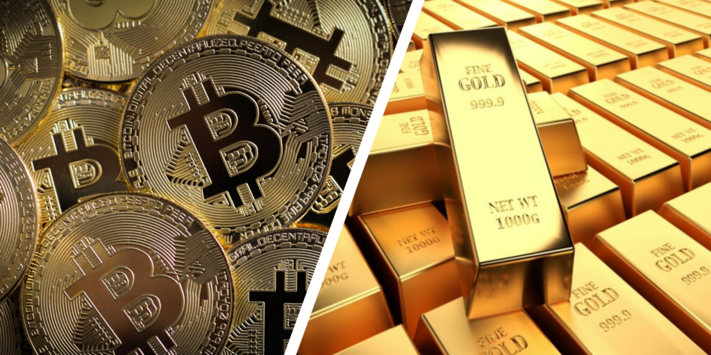 Beursduel Bitcoin vs Goud