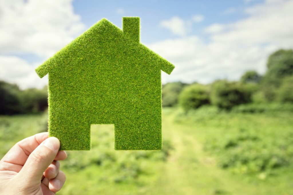 Green eco house environmental background