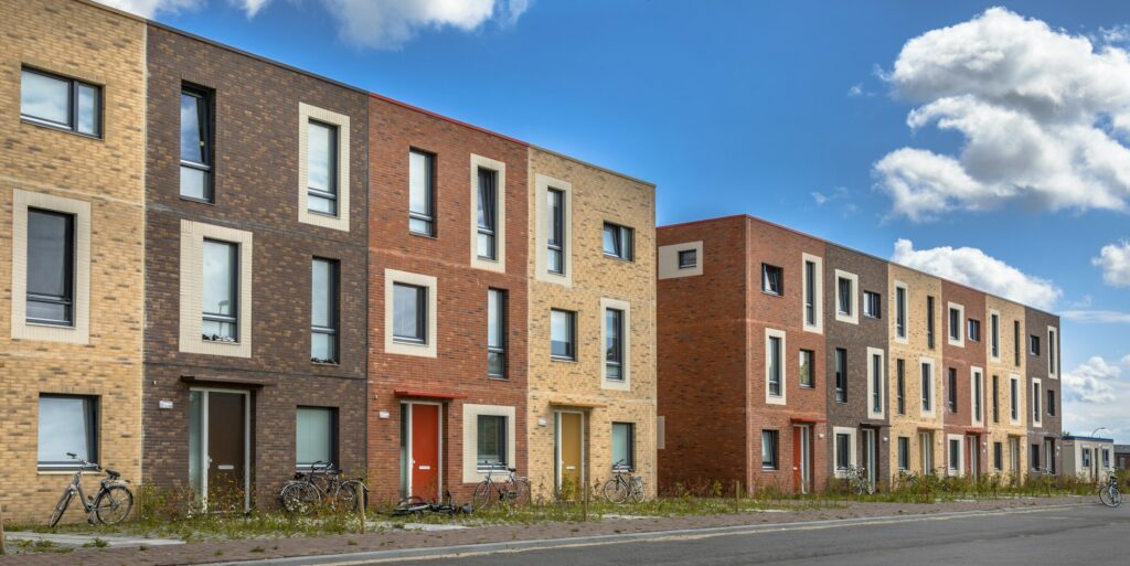 Modern Social housing under blue sky