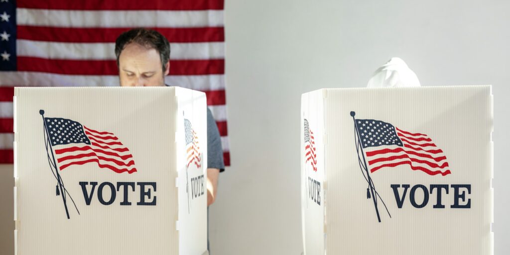 People voting election poll