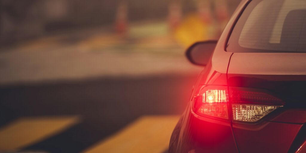 Vehicle Left Turn Signal on a Road Intersection