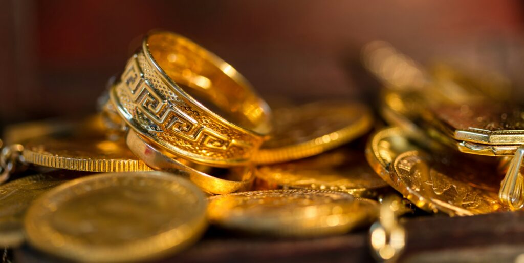 Jewels and gold coins