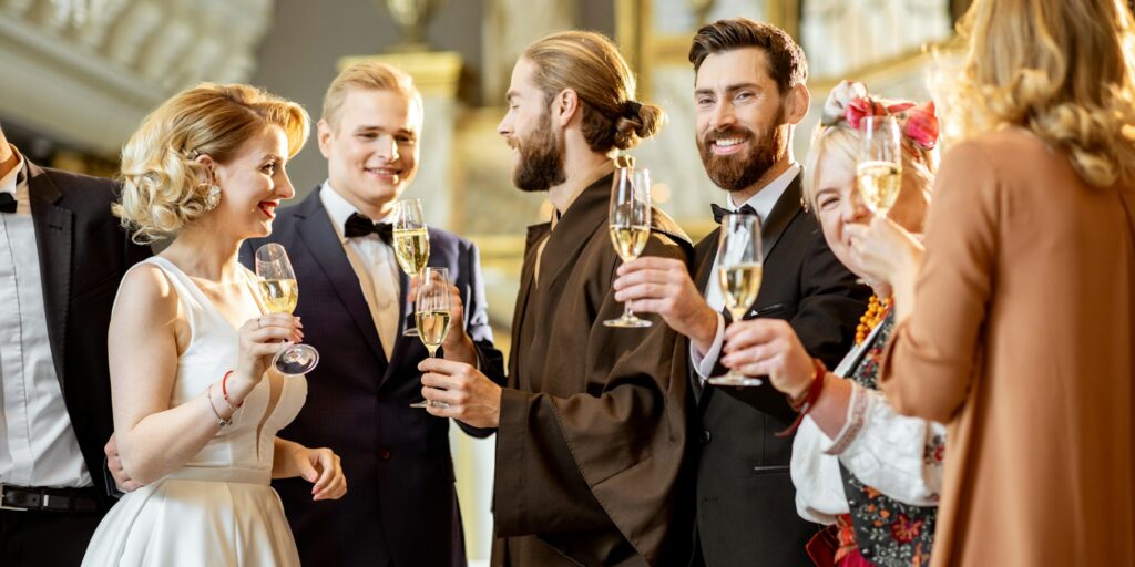 Elegant people during a celebration indoors