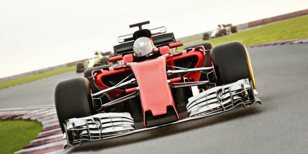 Race car leading