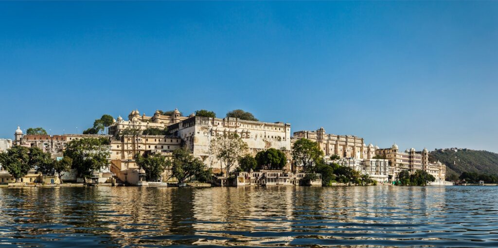 Panorama of City Palace. Udaipur, India