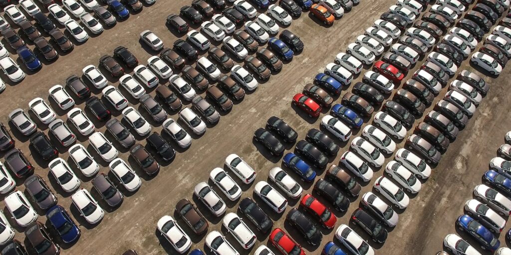 Storage parking with new cars
