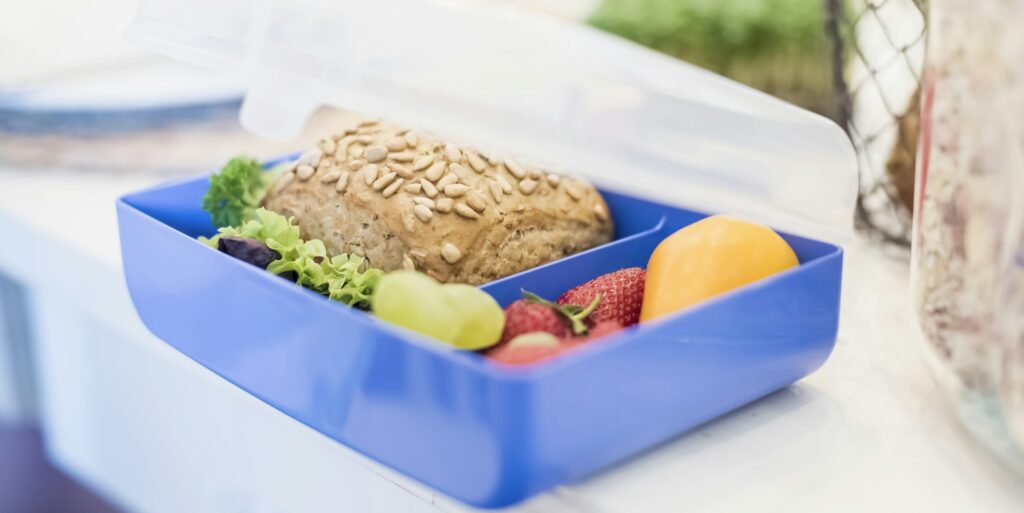 Lunch box with healthy food