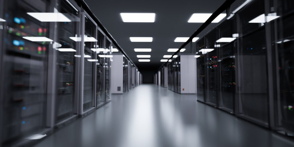 Server room, modern data center.
