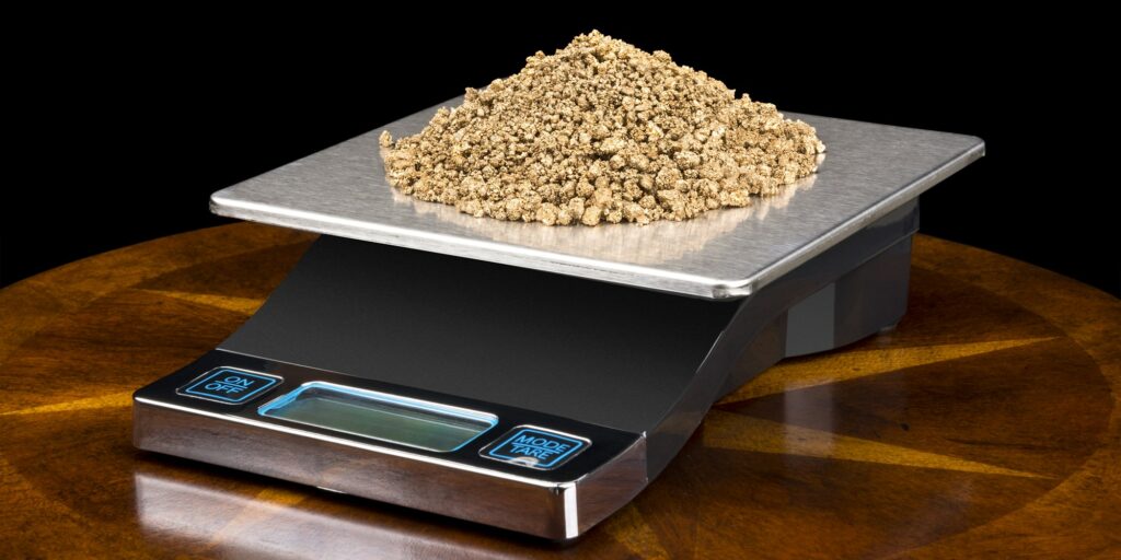 Gold Nuggets on Scale