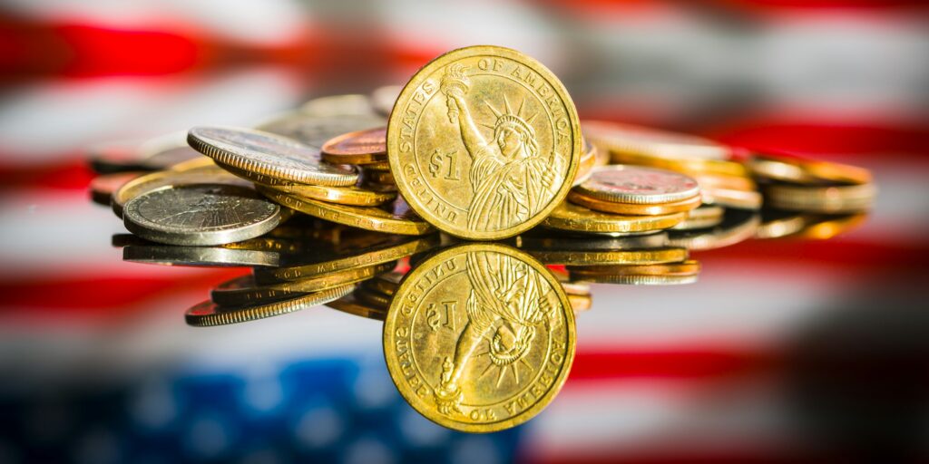 One dollar coin.