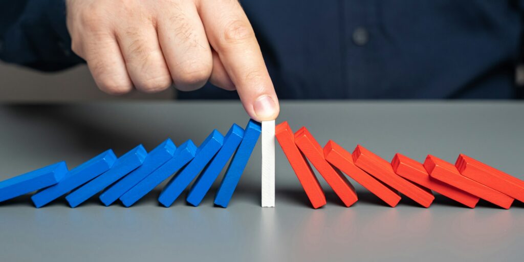 Stop escalation. Concept of USA elections between