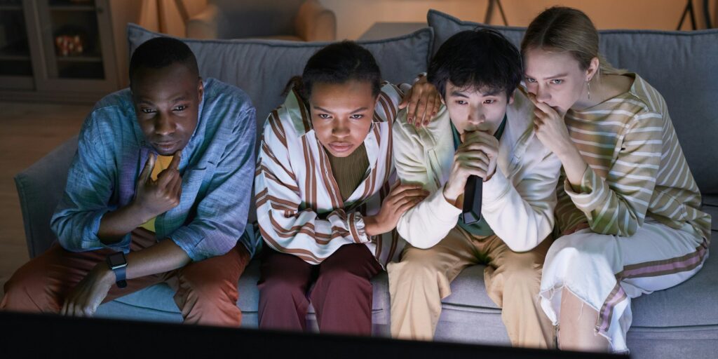 Young People Watching Thriller