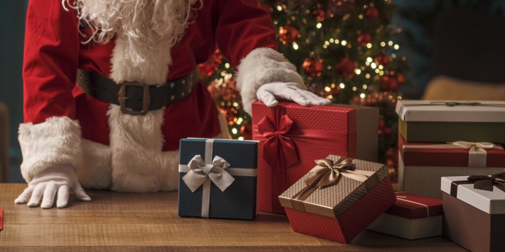 Santa Claus and Christmas gifts