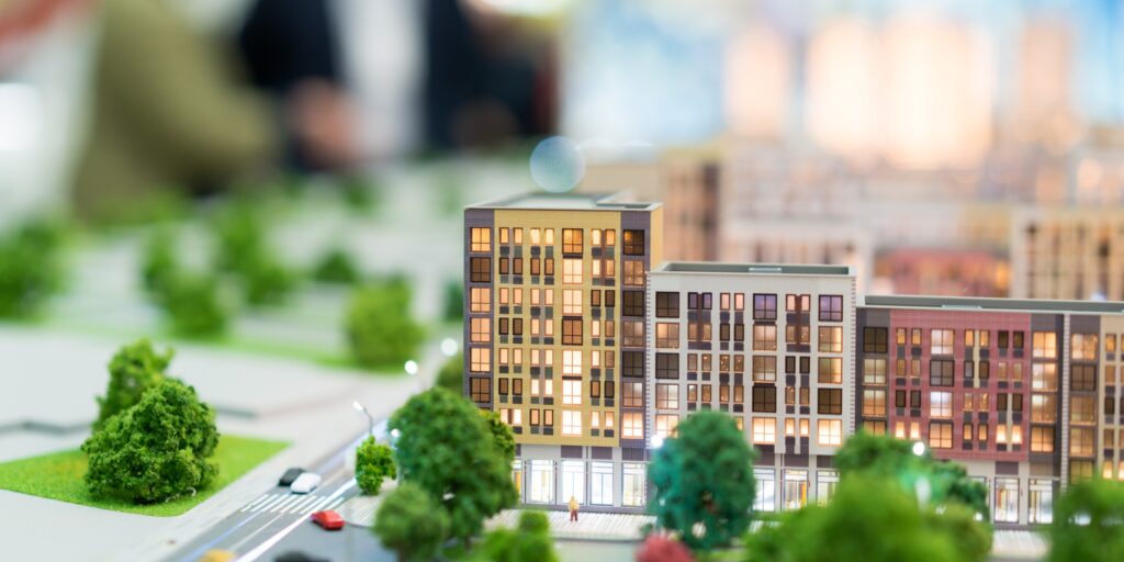 Miniature buildings, real estate