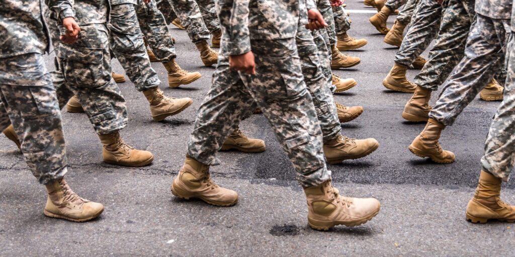Army marching in New York.