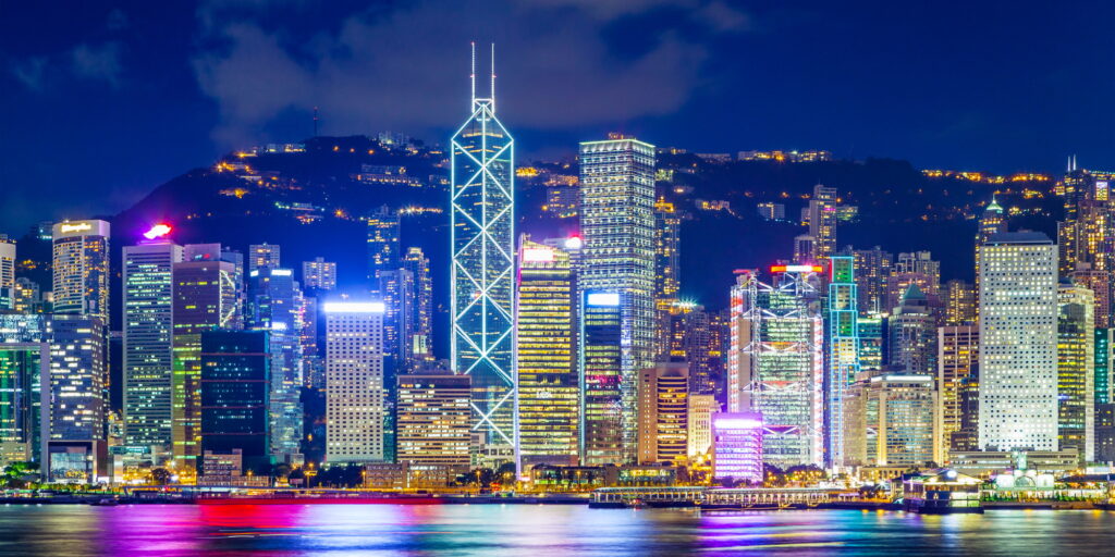 Hong Kong famous night view