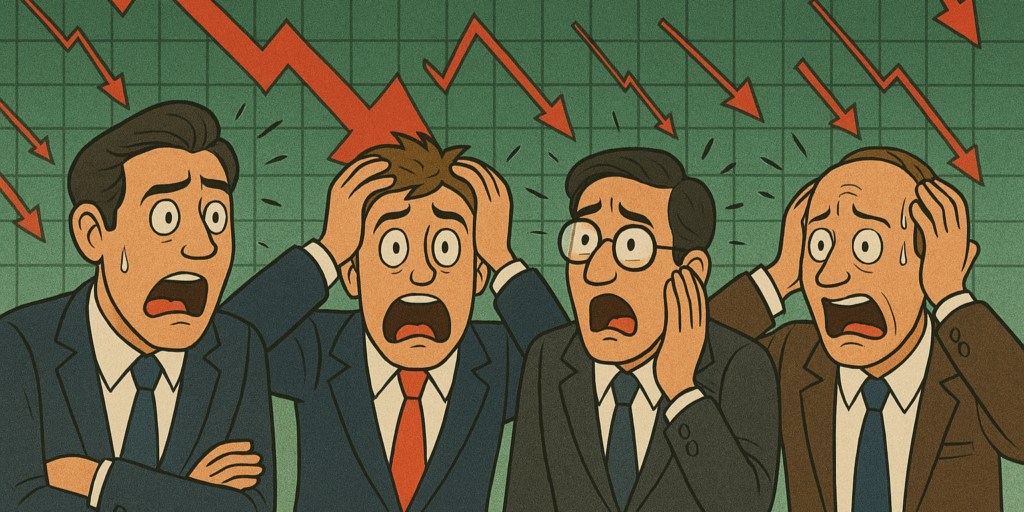 Chat GPT image businessmen panicking