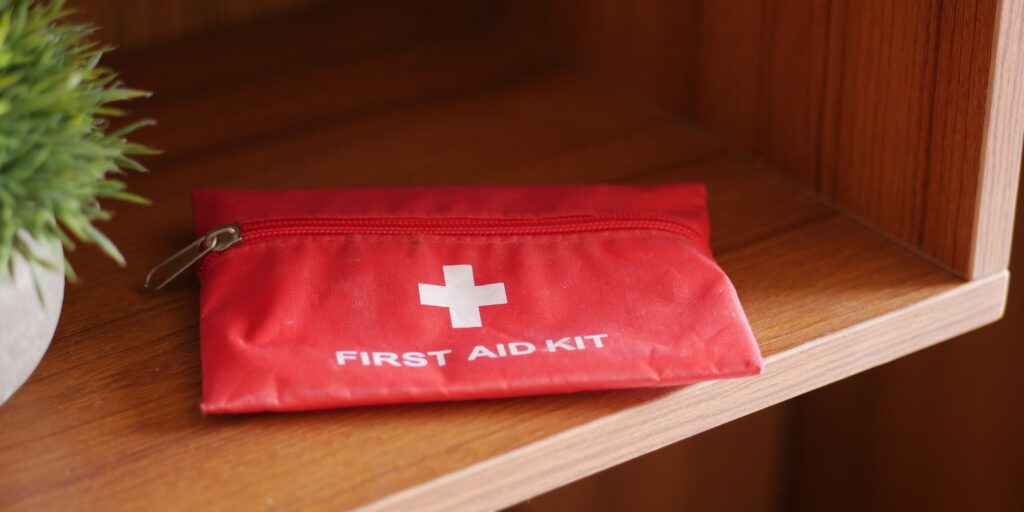 Close up of first aid kit