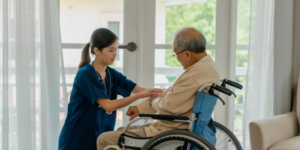 Nursing care for the elderly at home.