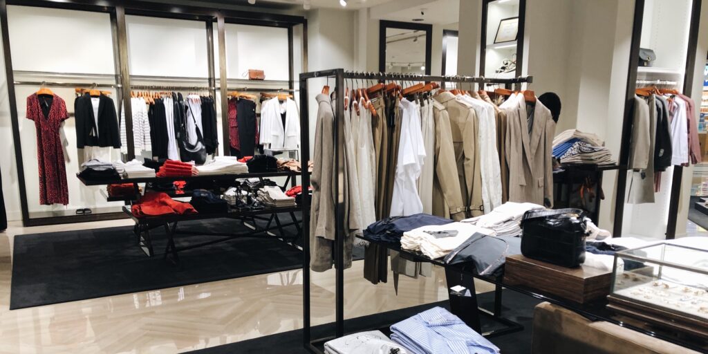 Retail clothing shop minimalistic interior