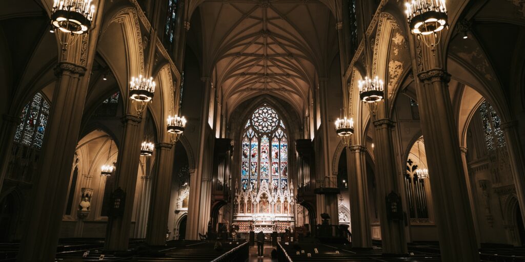 Interior of a catholic church