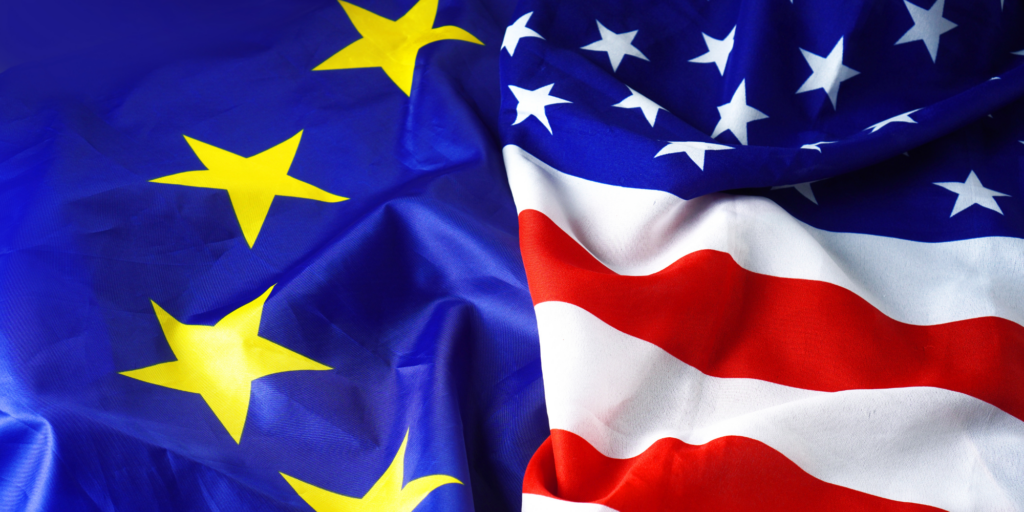 Europa vs VS vlaggen- Canva
